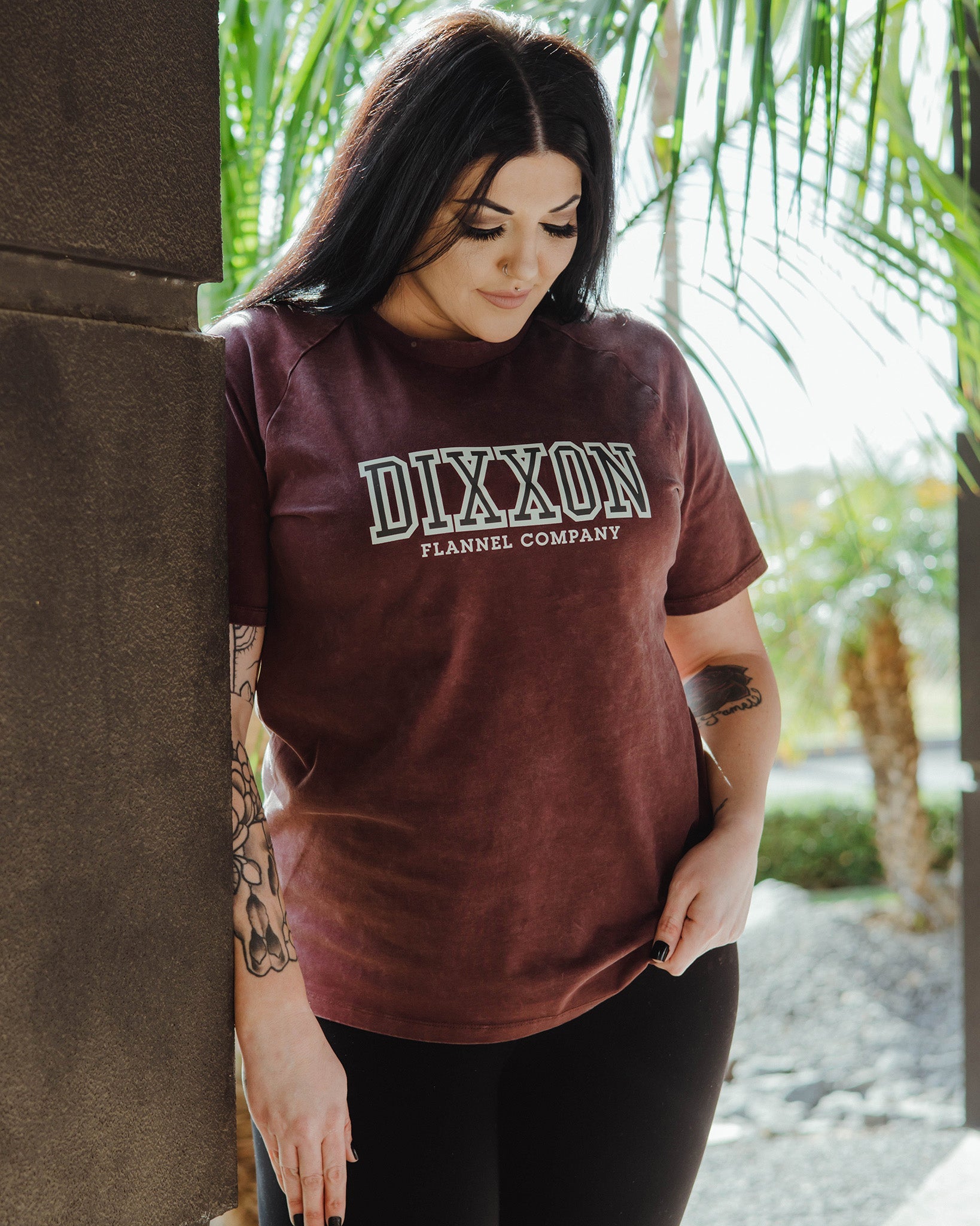 Dixxon Women's Brown Acid Wash Tee: Shop Now
