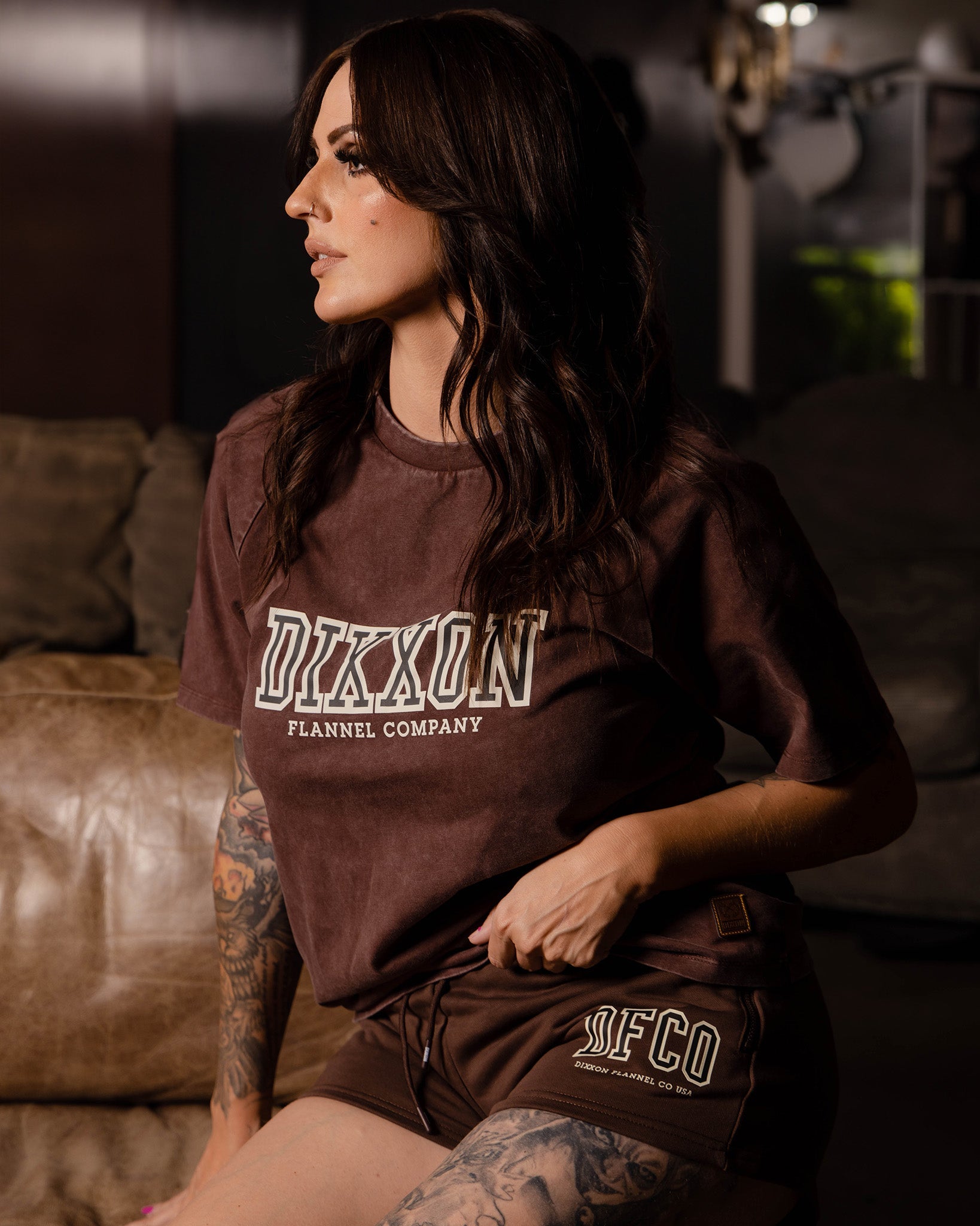 Dixxon Women's Brown Acid Wash Tee: Shop Now