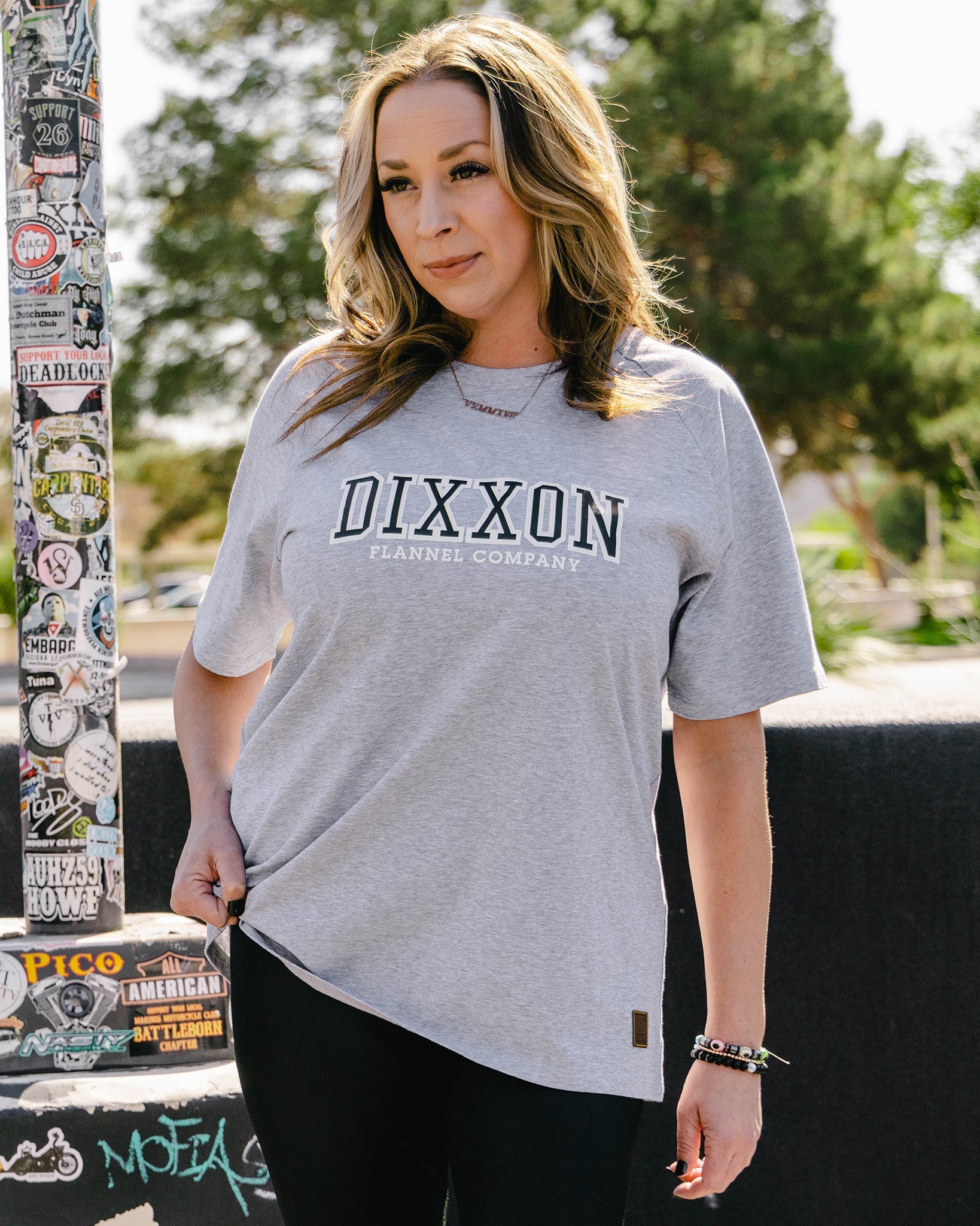 Dixxon Gray Acid Wash Tee for Women - Shop Now in 2026