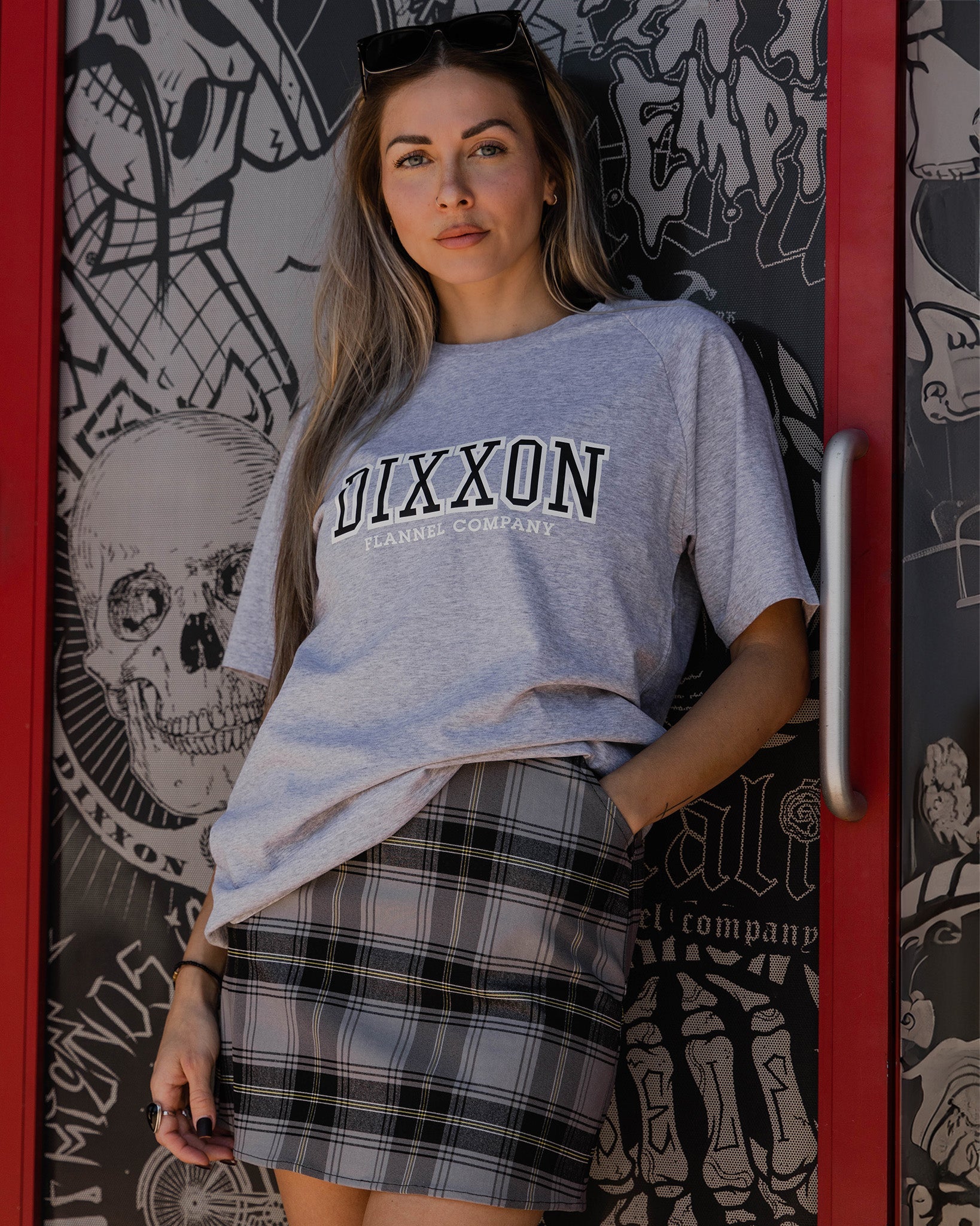 Dixxon Gray Acid Wash Tee for Women - Shop Now in 2026