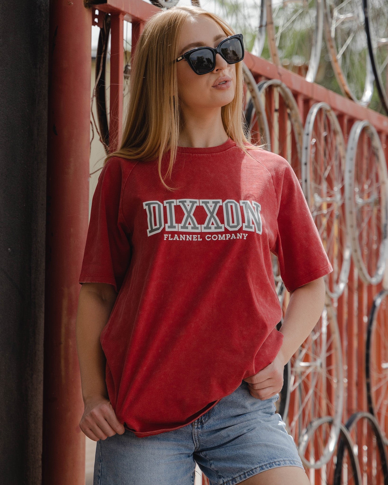 Women's DFCO Acid Wash T-Shirt - Red | Dixxon Flannel Co.