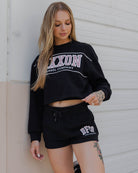 Women's DFCO Cropped Crewneck Sweatshirt - Black - Dixxon Flannel Co.