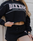 Women's DFCO Cropped Crewneck Sweatshirt - Black - Dixxon Flannel Co.