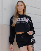 Women's DFCO Cropped Crewneck Sweatshirt - Black - Dixxon Flannel Co.
