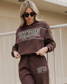 Women's DFCO Cropped Crewneck Sweatshirt - Brown - Dixxon Flannel Co.