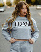 Women's DFCO Cropped Crewneck Sweatshirt - Heather Gray - Dixxon Flannel Co.