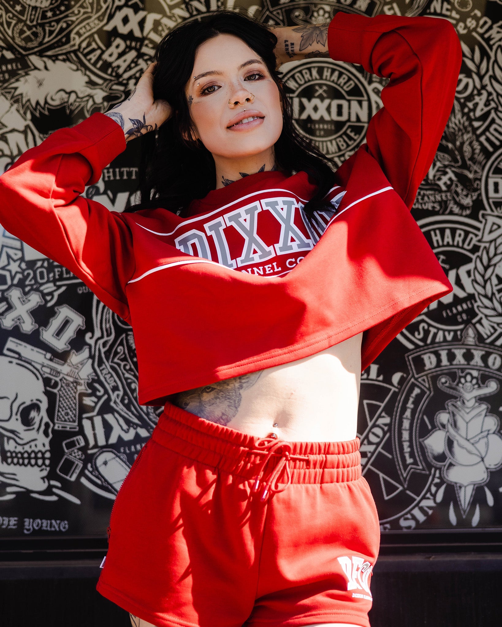Dixxon Red Cropped Crewneck Sweatshirt: Shop the Style