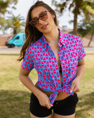 Women's Enigma Party Shirt - Pink & Blue - Dixxon Flannel Co.
