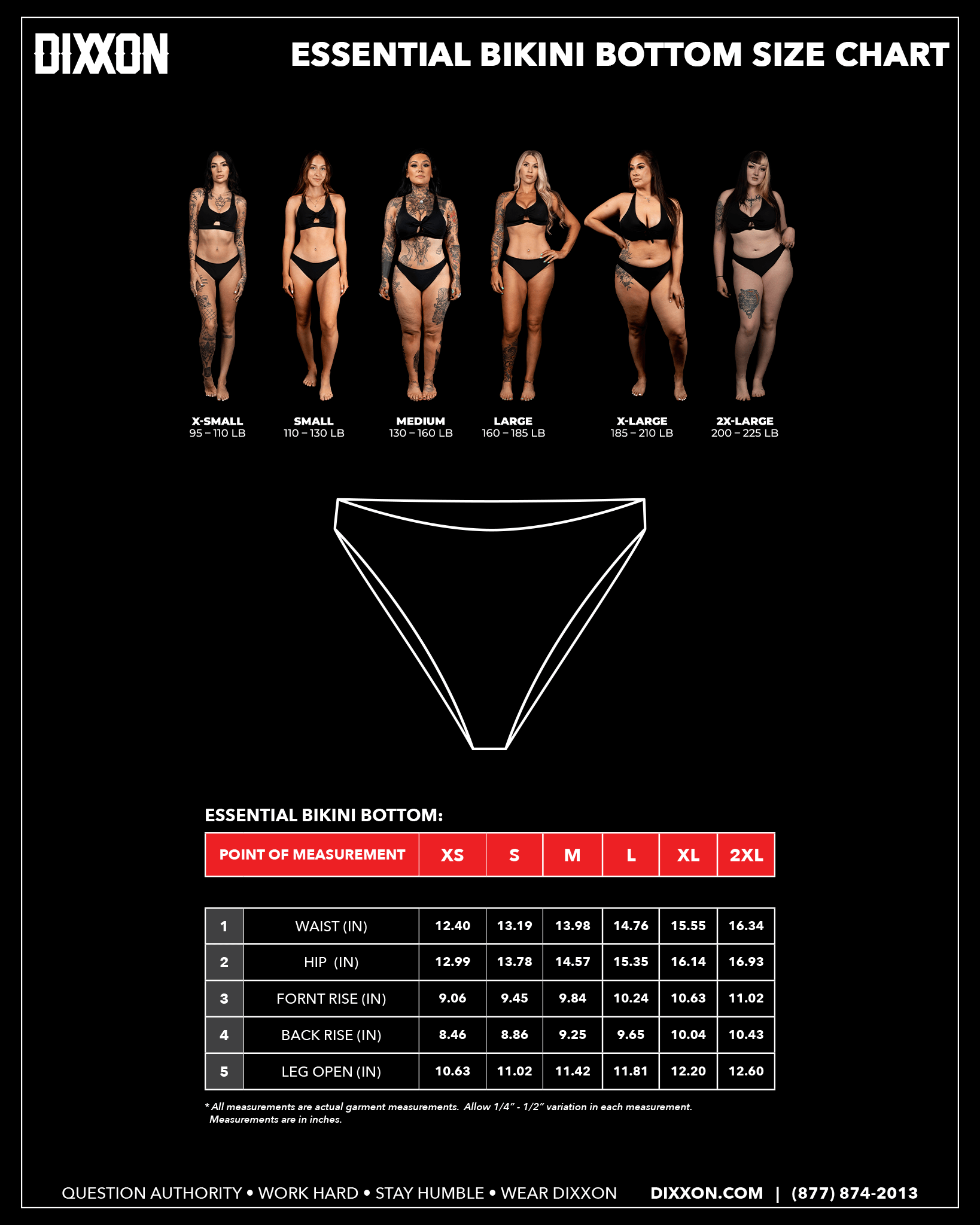 Women's Essential Bikini Bottoms - Black - Dixxon Flannel Co.