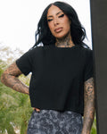 Women's Essential Cropped Tee - Black