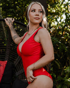 Women's Essential V - Neck One Piece - Red - Dixxon Flannel Co.