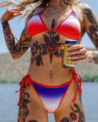 Women's Fader - Red, White, & Blue String Bikini Bottom - Dixxon Flannel Co.
