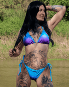 Women's Fader String Bikini Bottom - Purple & Turquoise - Dixxon Flannel Co.