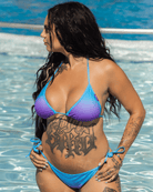 Women's Fader String Bikini Top - Purple & Turquoise - Dixxon Flannel Co.