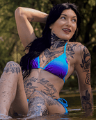 Women's Fader String Bikini Top - Purple & Turquoise - Dixxon Flannel Co.