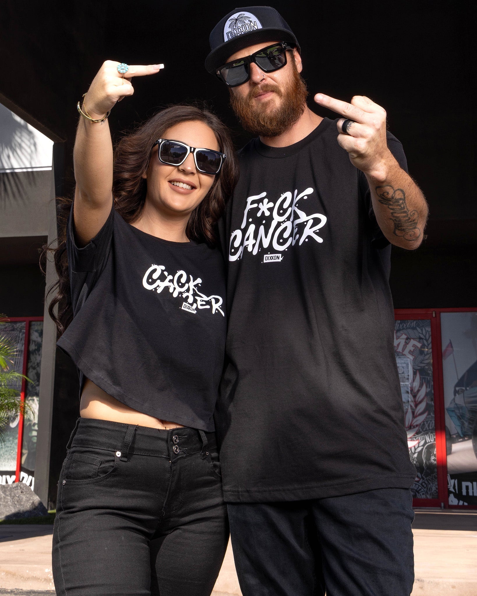 Dixxon's Women's F*ck Cancer Crop Top - Shop Now | Black Tee