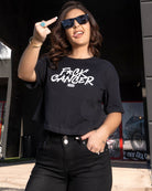 Women's F*ck Cancer Crop Top - Black - Dixxon Flannel Co.