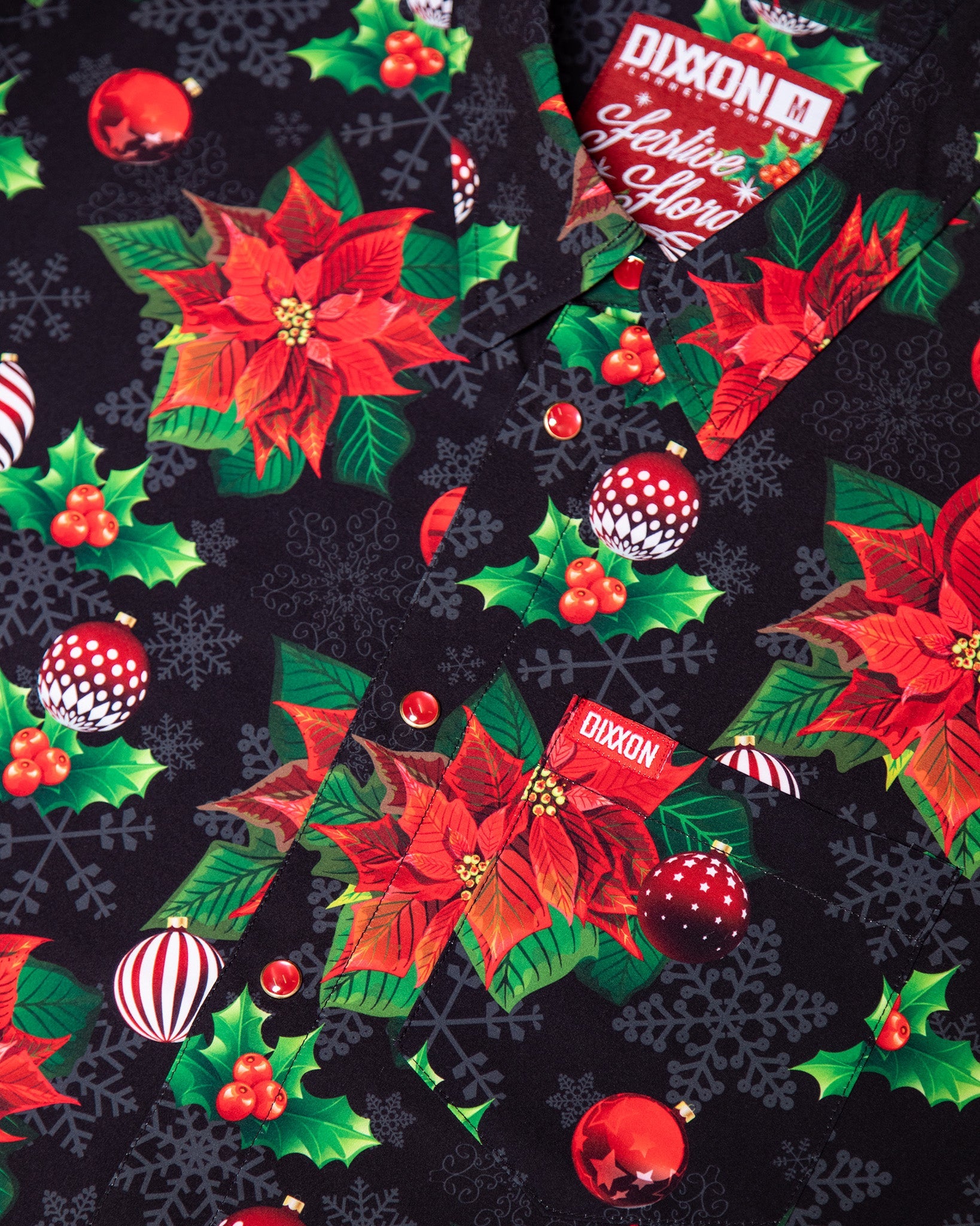 christmas dress shirt Women's Festive Floral Party Shirt