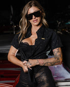 Women's Finney Party Shirt - Black & Gold - Dixxon Flannel Co.