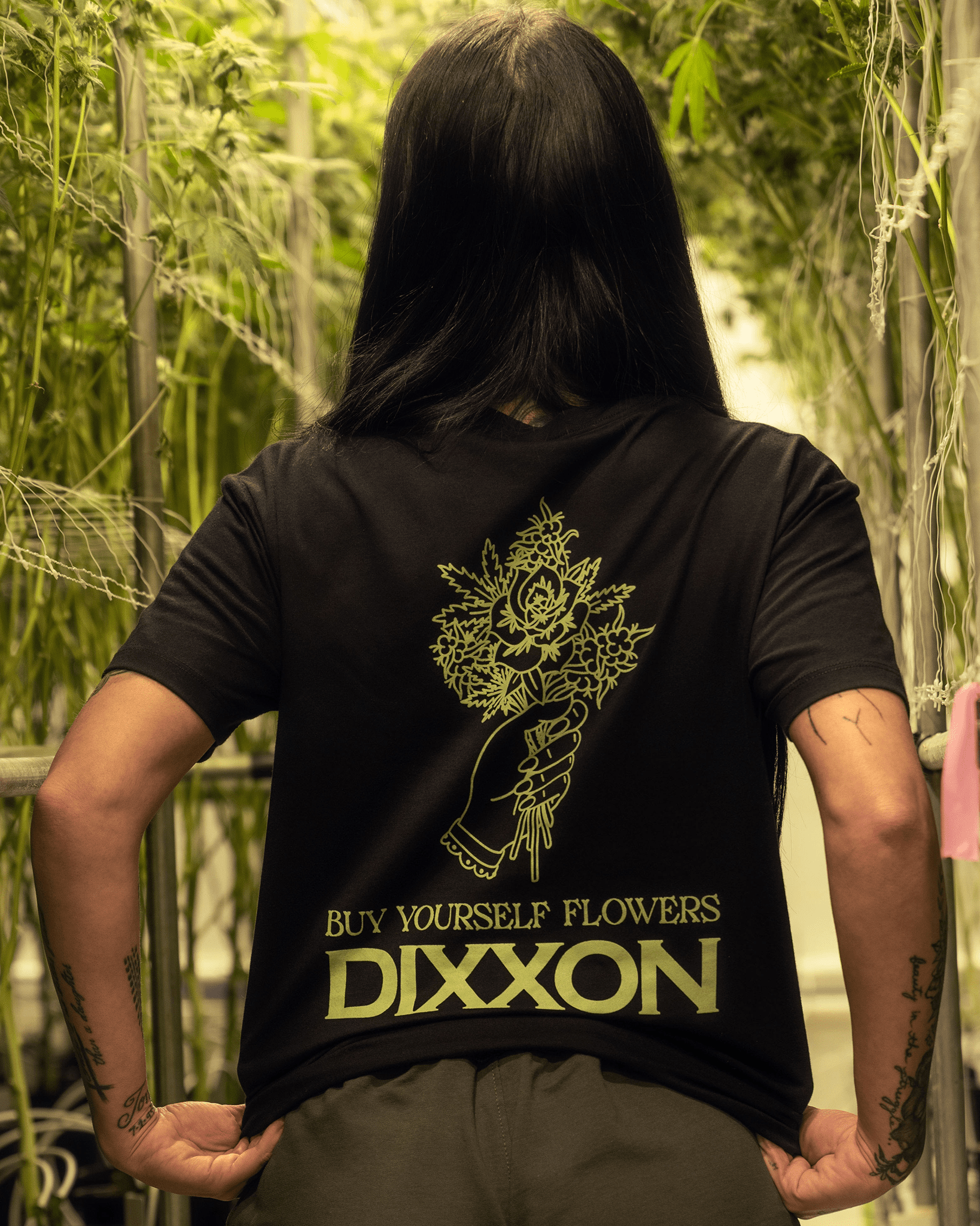 Women's Flowers Tee   - Black - Dixxon Flannel Co.