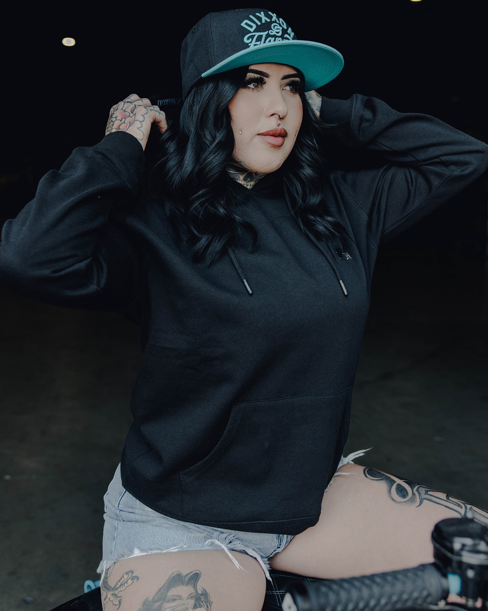 Women's Gray Crest Lightweight Pullover Hoodie - Black - Dixxon Flannel Co.