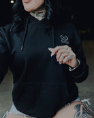 Women's Gray Crest Lightweight Pullover Hoodie - Black - Dixxon Flannel Co.