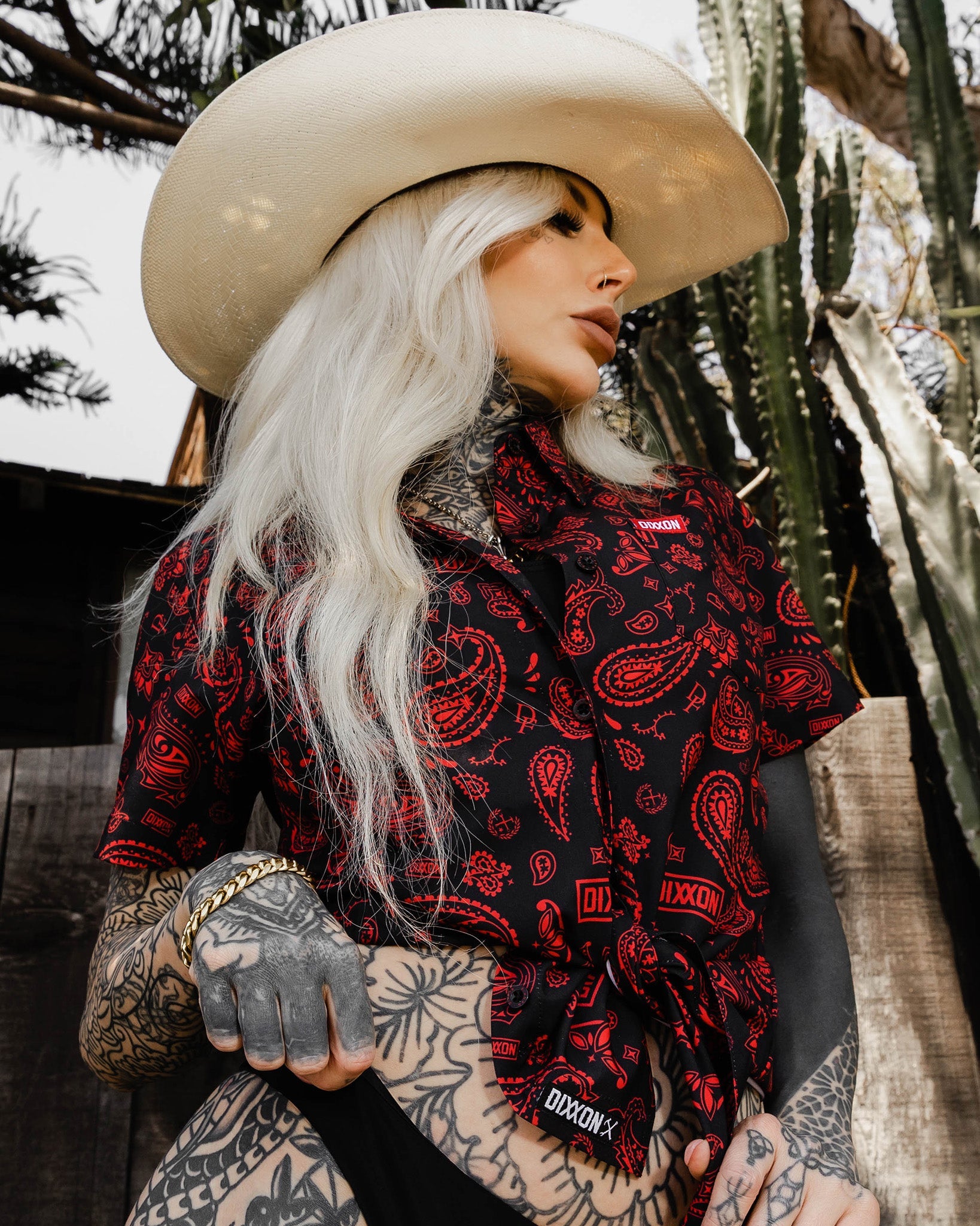 Dixxon Women's Hankie Party Shirt - Black & Red | Shop Now