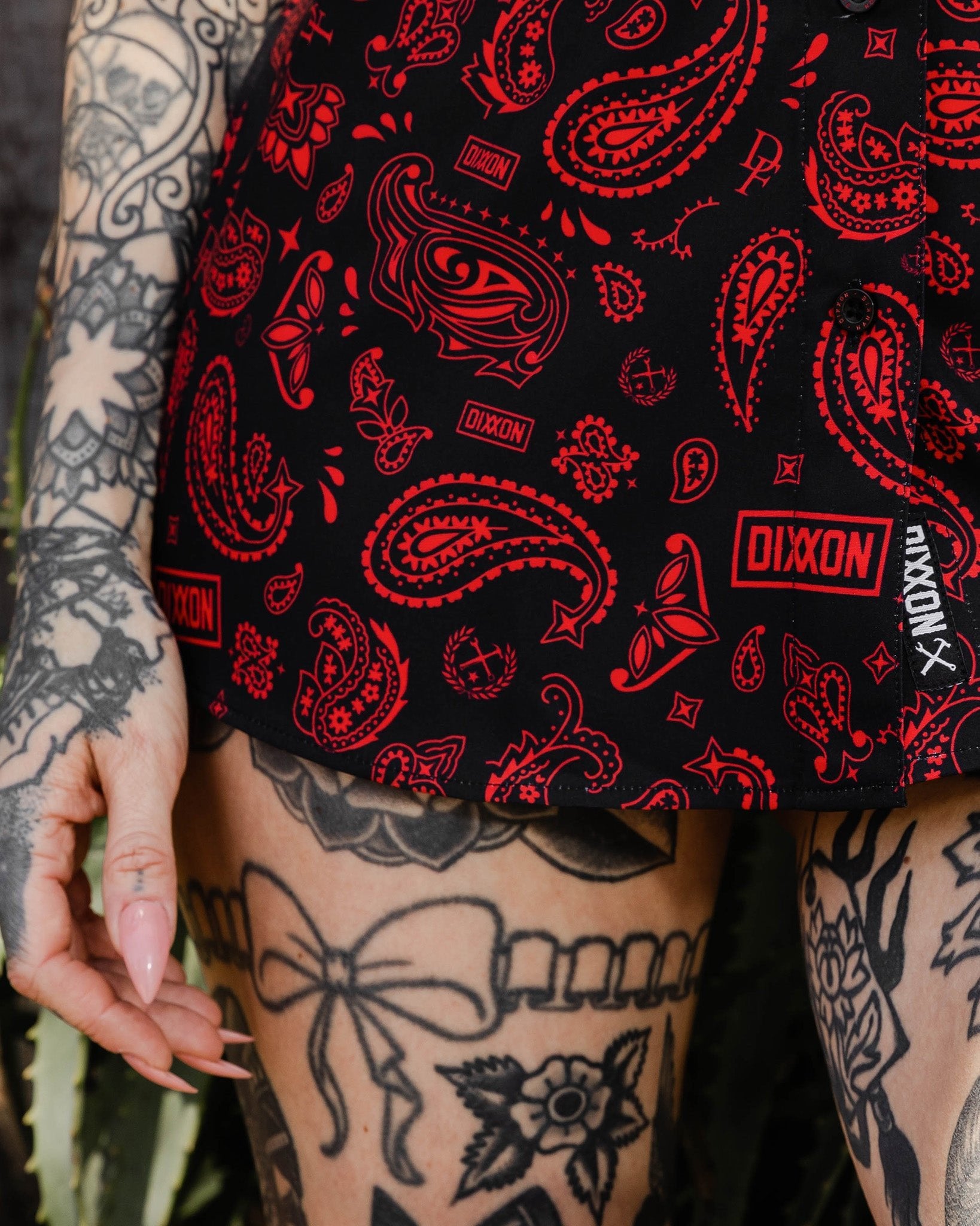 Women's Hankie Party Shirt - Black & Red - Dixxon Flannel Co.