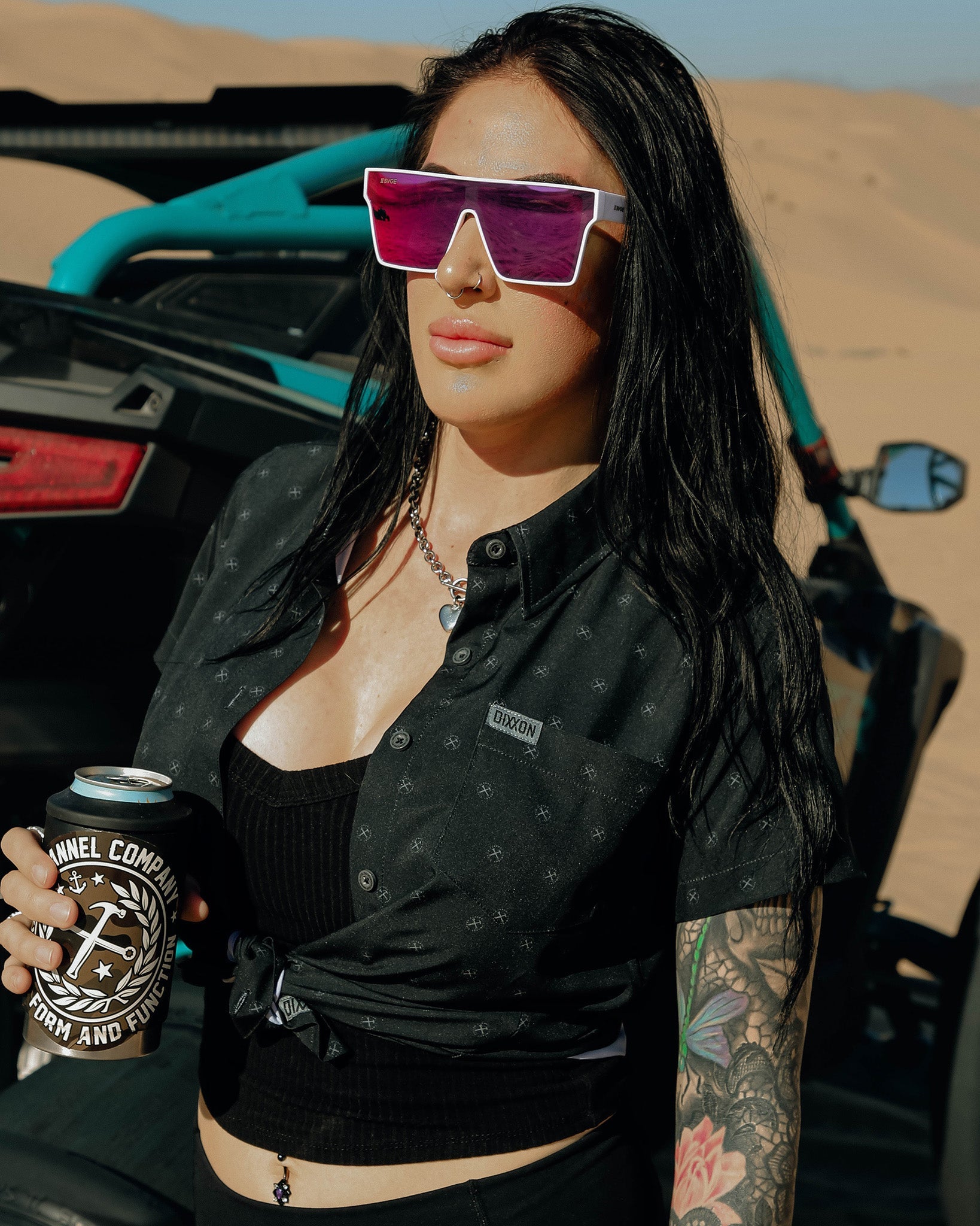 Women's Huckster Party Shirt - Black & Gray - Dixxon Flannel Co.