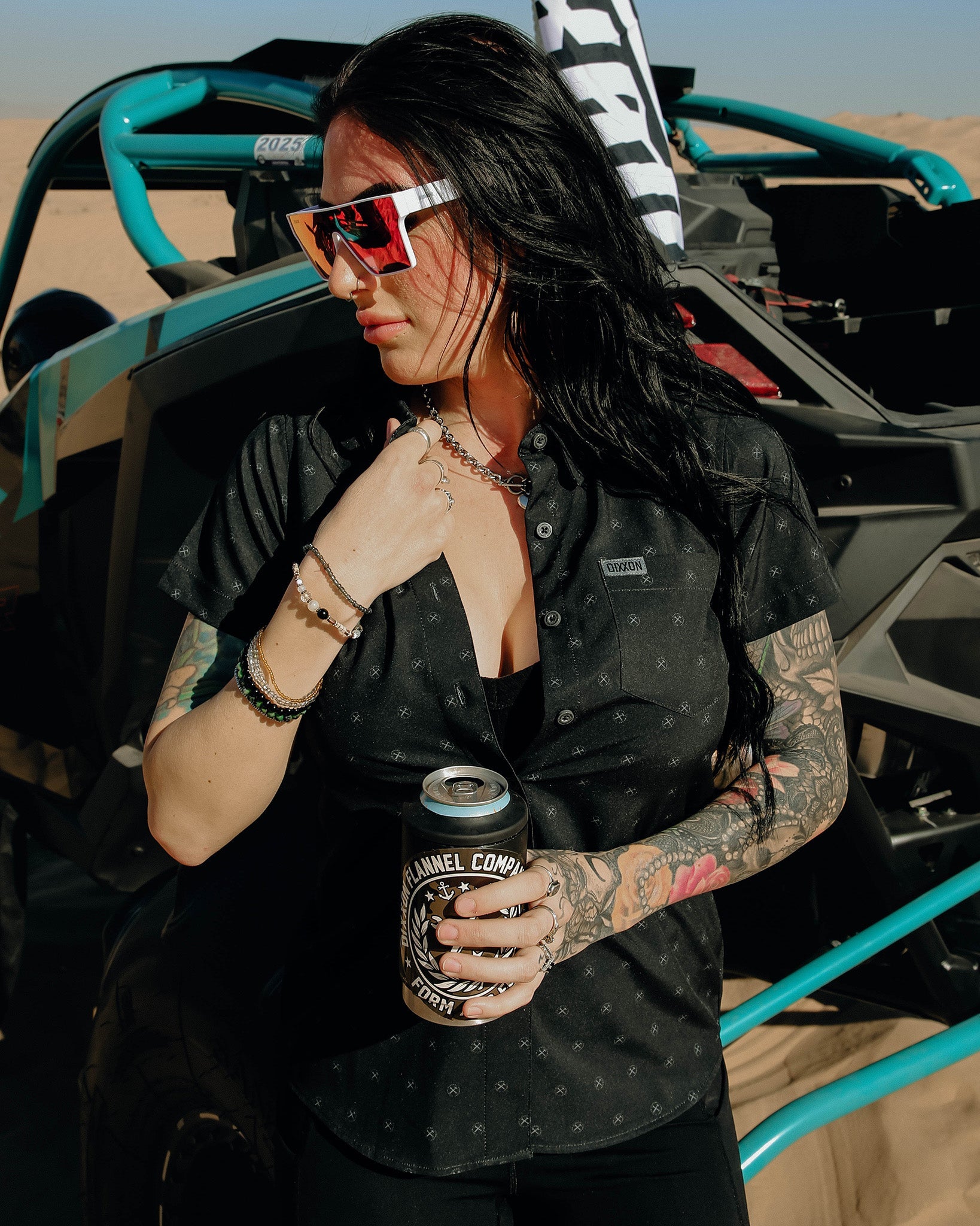 Women's Huckster Party Shirt - Black & Gray - Dixxon Flannel Co.
