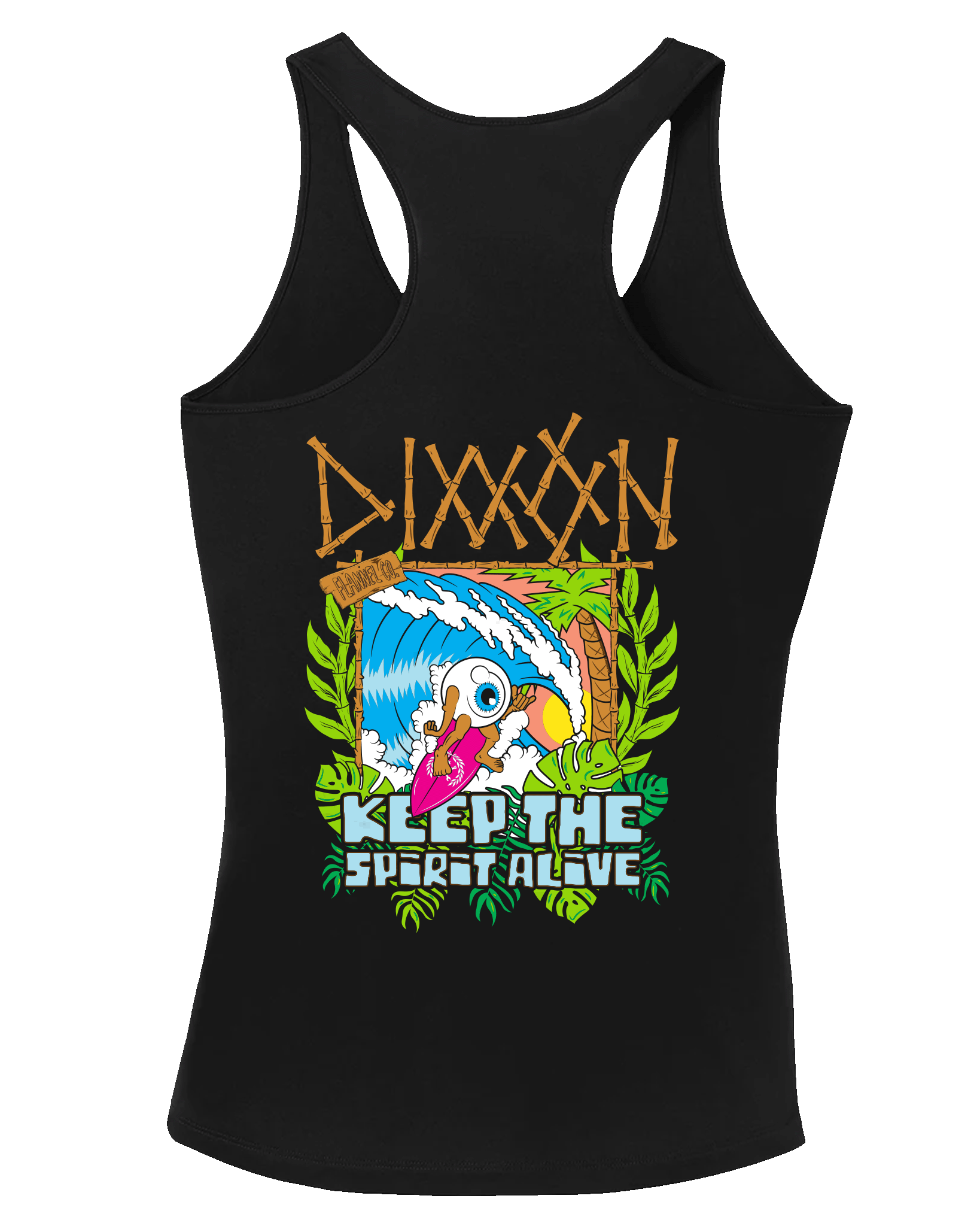 Women's Keepin' the Surf Spirit Alive Fitted Tank - Black - Dixxon Flannel Co.