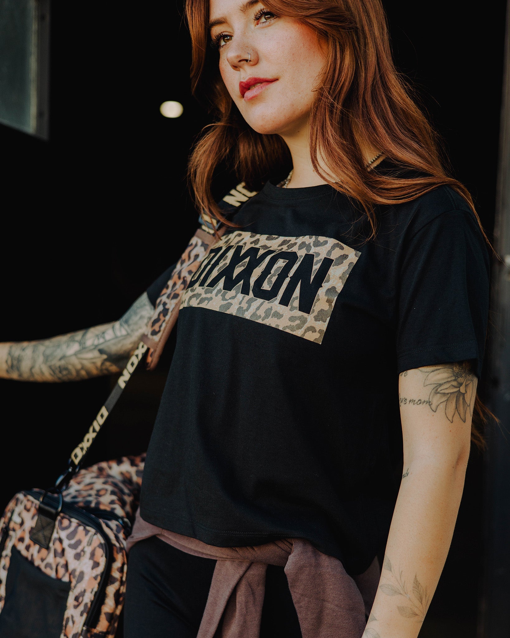 Women's Leopard Crop Top - Black - Dixxon Flannel Co.