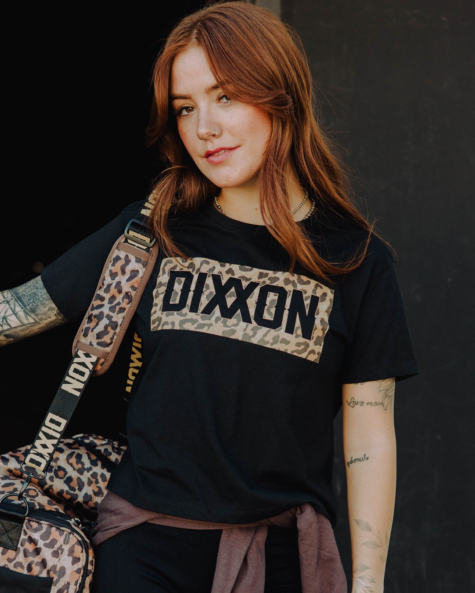 Women's Leopard Crop Top - Black - Dixxon Flannel Co.