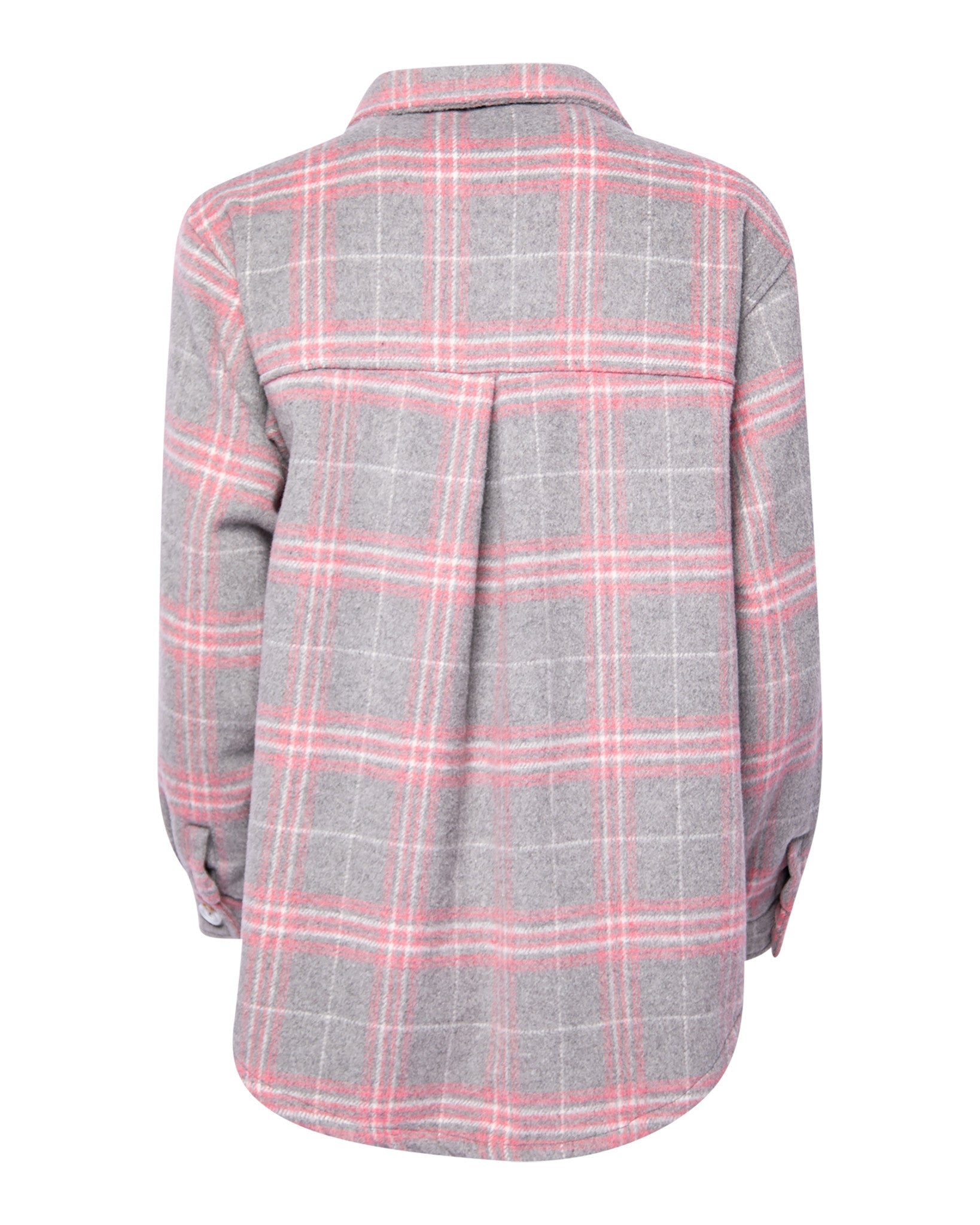Women's Long Shacket - Gray & Pink - Dixxon Flannel Co.