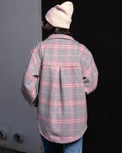 Women's Long Shacket - Gray & Pink - Dixxon Flannel Co.