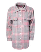 Women's Long Shacket - Gray & Pink - Dixxon Flannel Co.