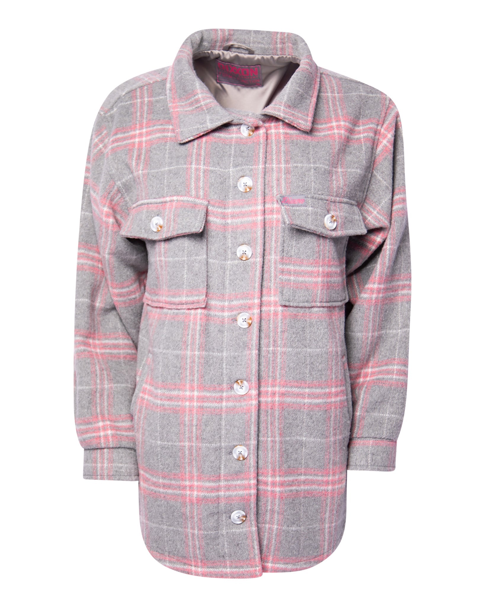 Women's Long Shacket - Gray & Pink - Dixxon Flannel Co.