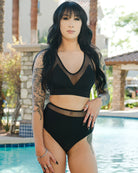 Women's Luxe Black Mesh Bikini Top - Dixxon Flannel Co.