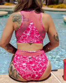 Women's Luxe Mesh Bikini Top - Pink Tides - Dixxon Flannel Co.