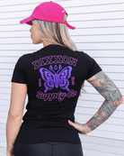 Women's Mariposa Fitted T-Shirt- Black - Dixxon Flannel Co.