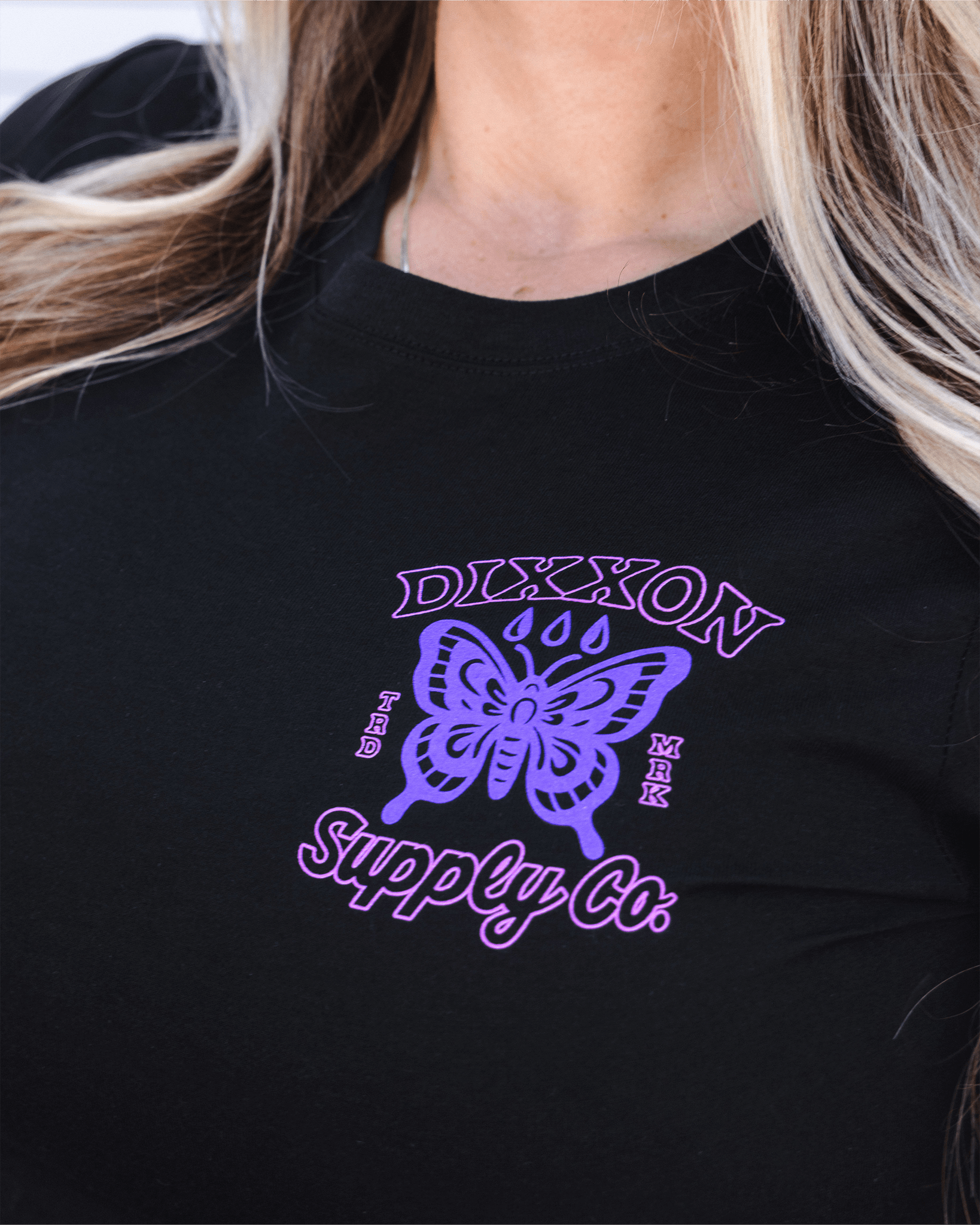 Women's Mariposa Fitted T-Shirt- Black - Dixxon Flannel Co.
