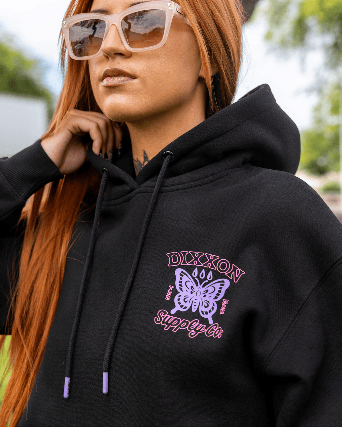 Women's Mariposa Pullover Hoodie - Black - Dixxon Flannel Co. view 4