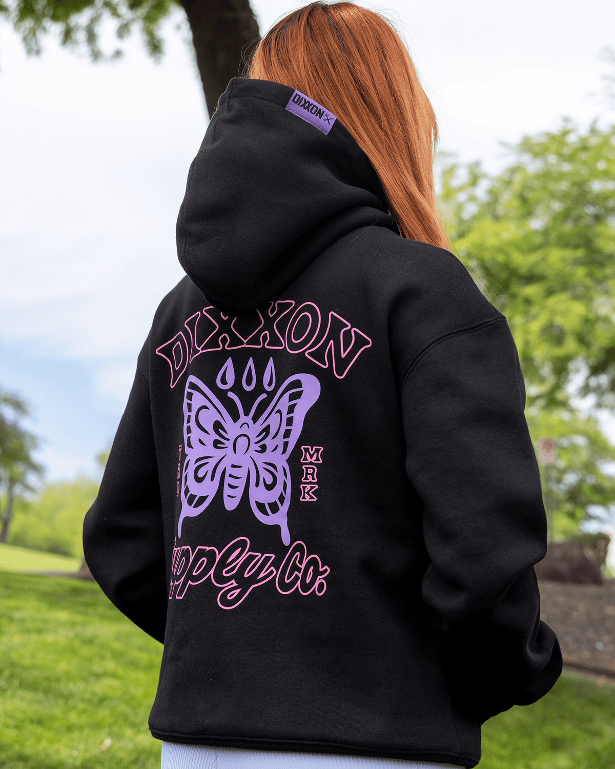 Women's Mariposa Pullover Hoodie - Black - Dixxon Flannel Co. view 2