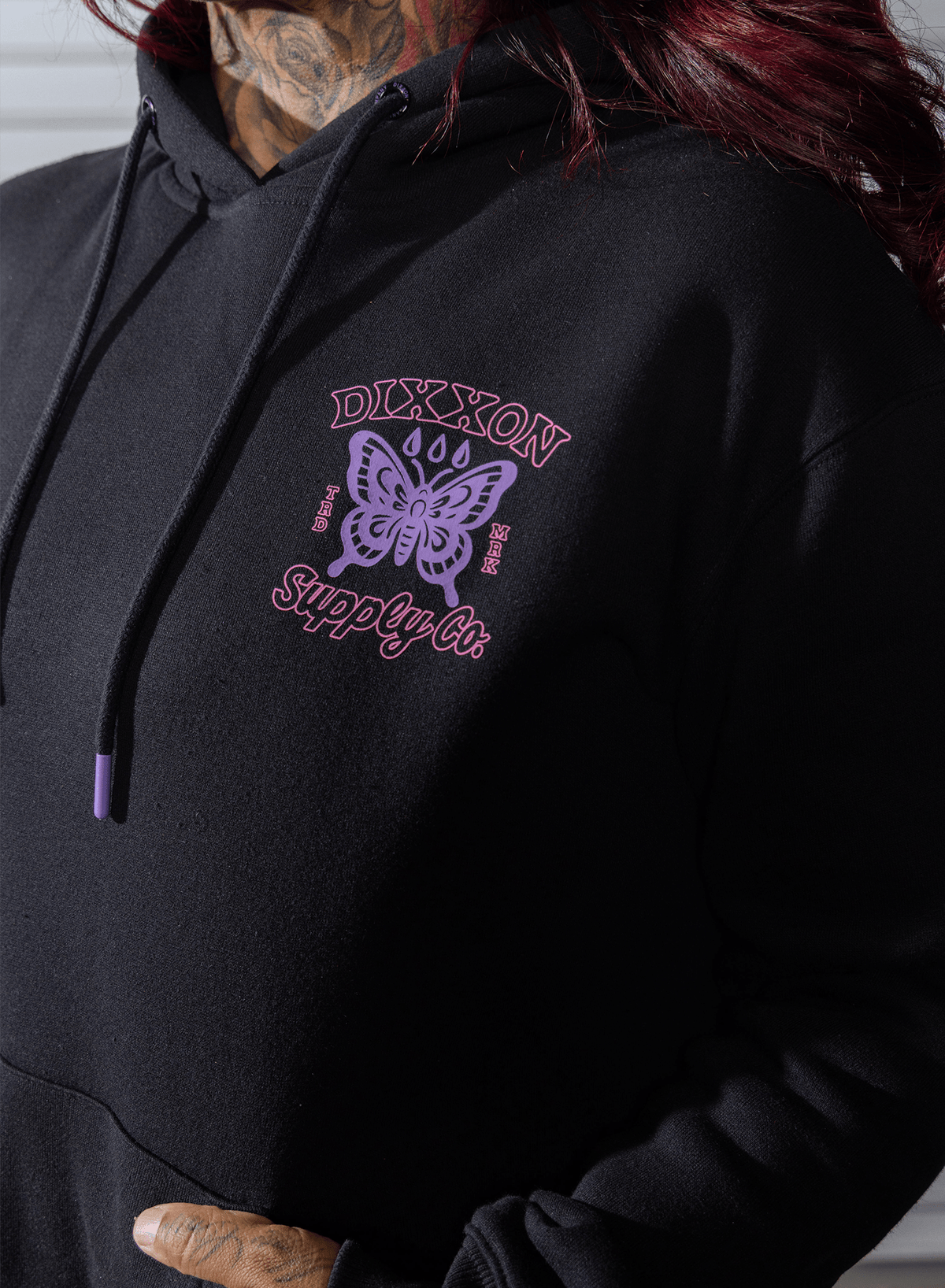 Women's Mariposa Pullover Hoodie - Black - Dixxon Flannel Co. view 7