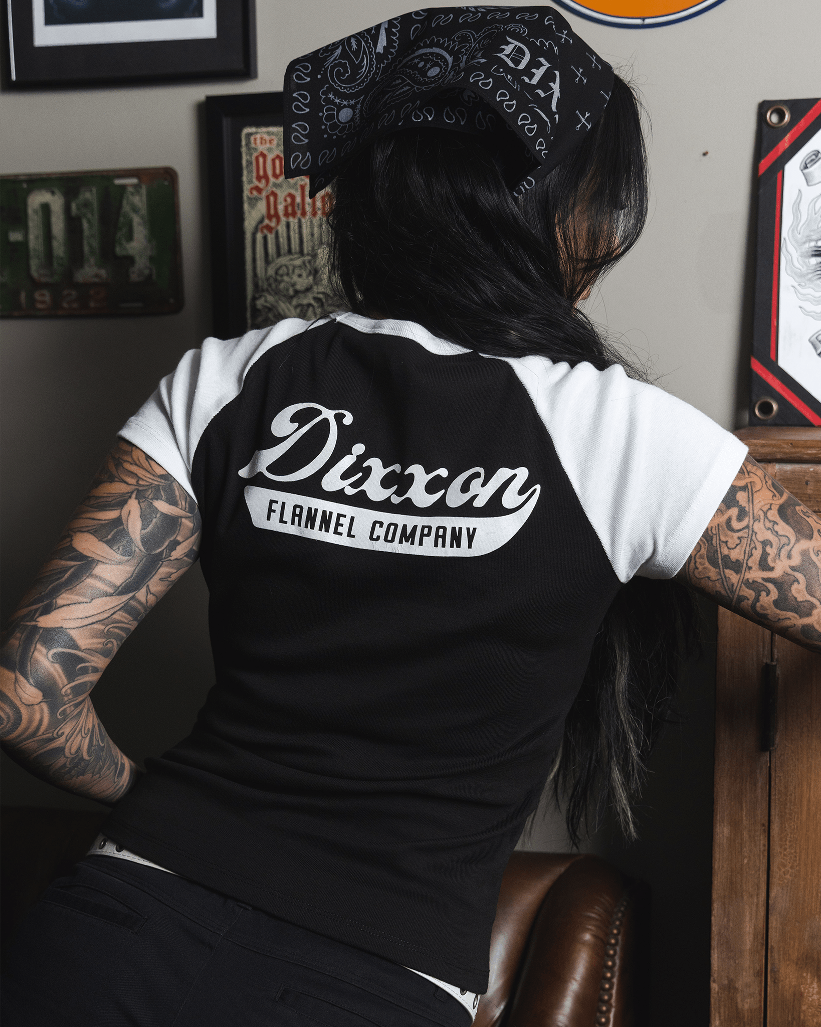Women's Master Link Raglan Tee - White & Black - Dixxon Flannel Co. view 2