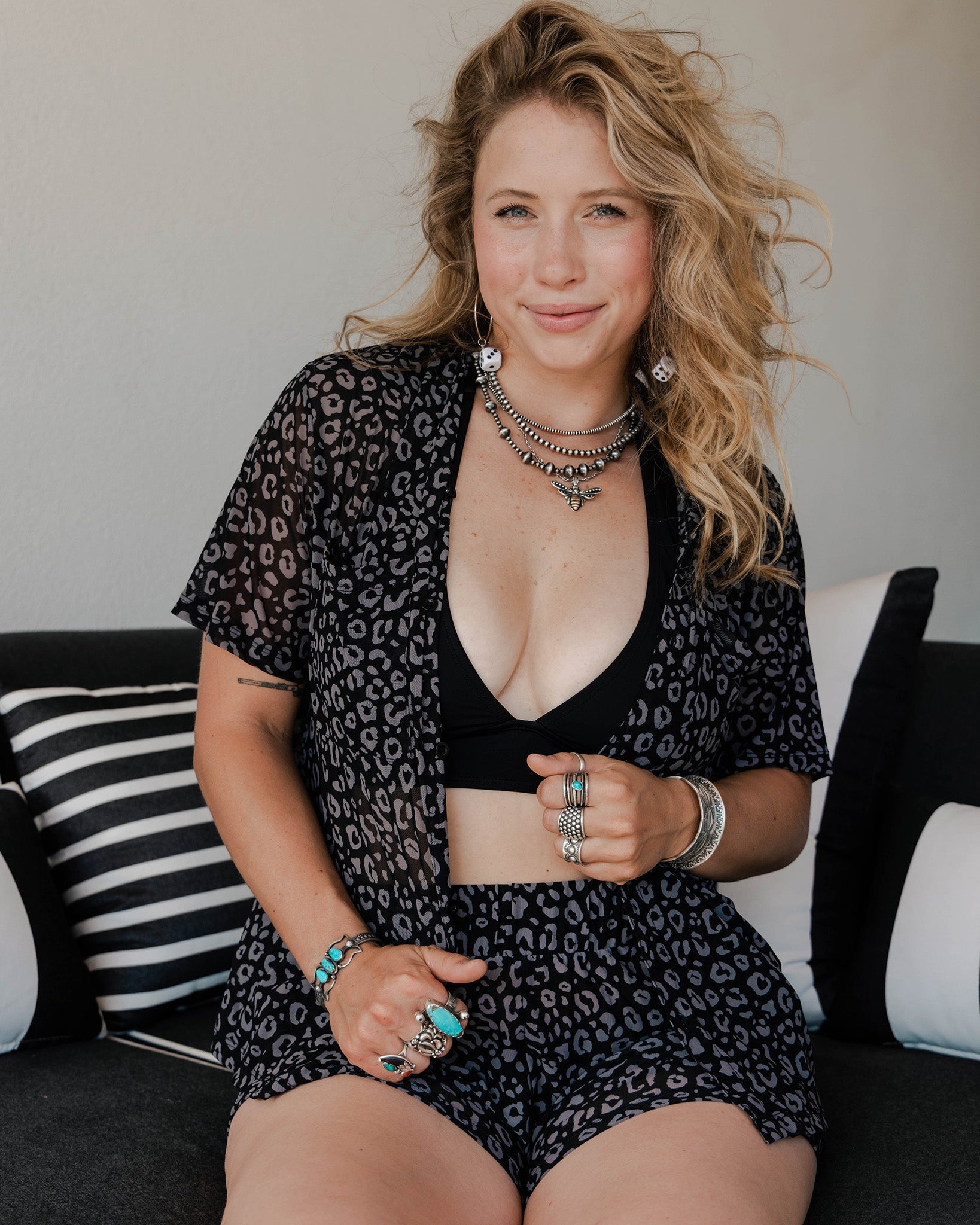 Women's Mesh Cover Up Button Up - Black Leopard - Dixxon Flannel Co.