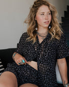 Women's Mesh Cover Up Button Up - Black Leopard - Dixxon Flannel Co.