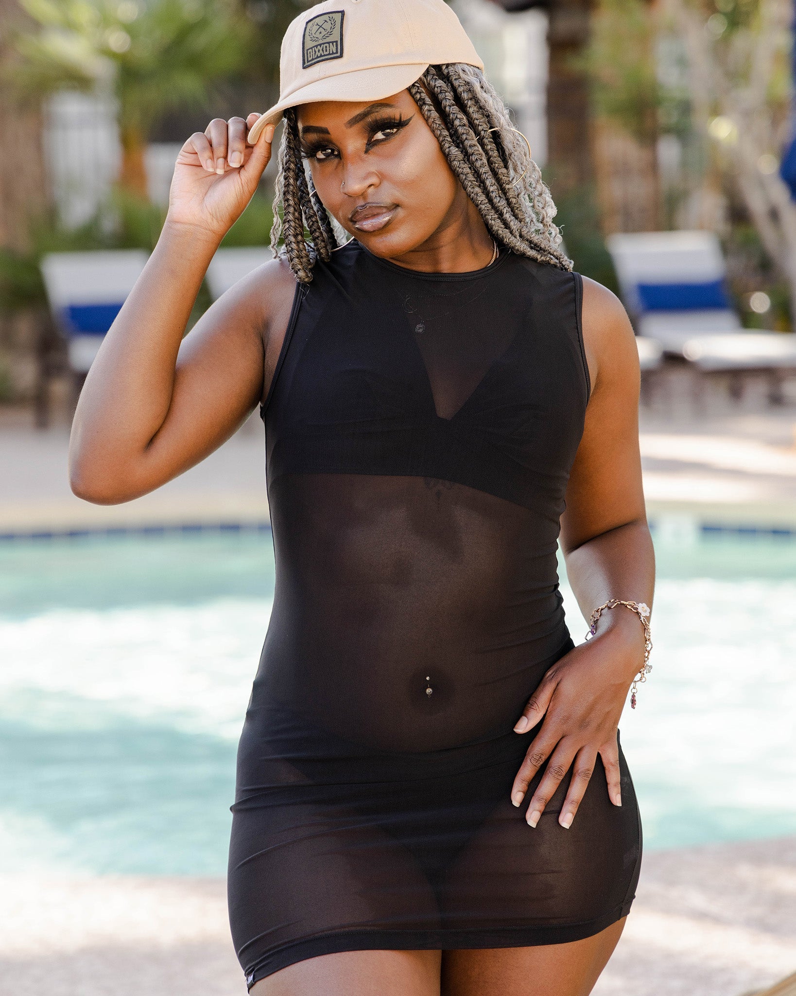 Women's Mesh Cover Up Dress - Black - Dixxon Flannel Co.