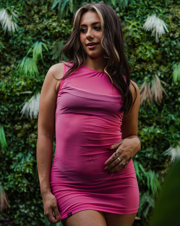 mesh dress cover Women's Mesh Cover Up Dress - Hot Pink