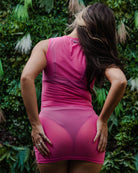 Women's Mesh Cover Up Dress - Hot Pink - Dixxon Flannel Co.